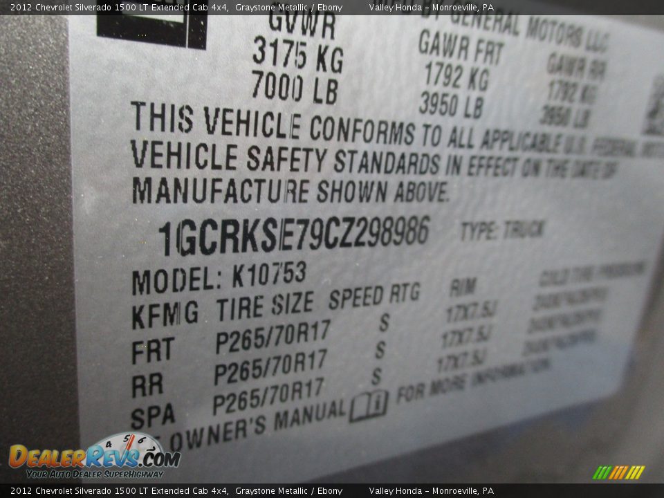 2012 Chevrolet Silverado 1500 LT Extended Cab 4x4 Graystone Metallic / Ebony Photo #19