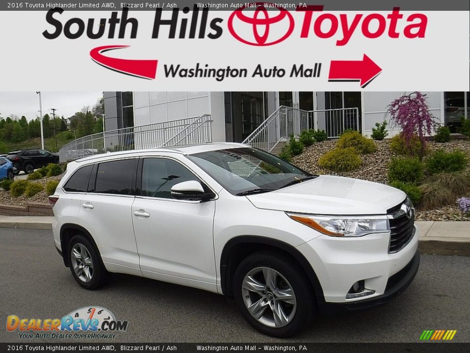 2016 Toyota Highlander Limited AWD Blizzard Pearl / Ash Photo #1