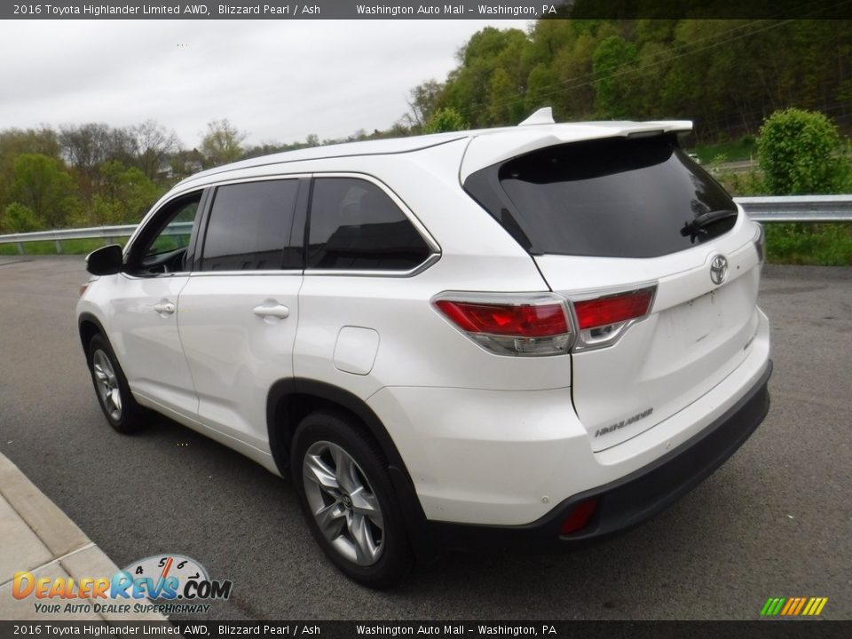2016 Toyota Highlander Limited AWD Blizzard Pearl / Ash Photo #7
