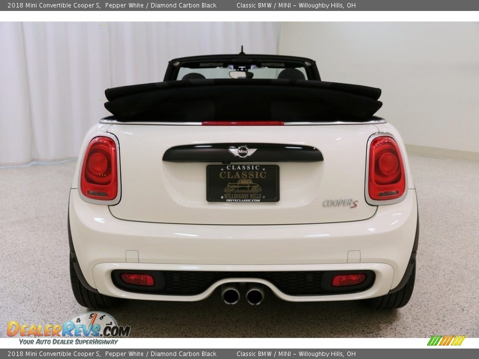 2018 Mini Convertible Cooper S Pepper White / Diamond Carbon Black Photo #21