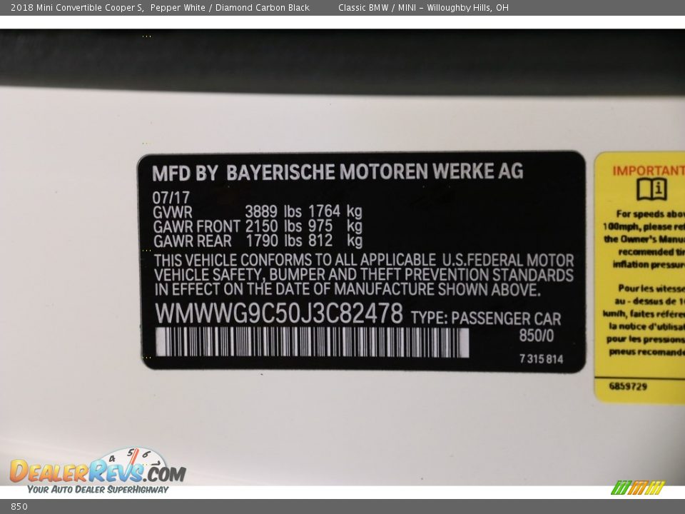 Mini Color Code 850 Pepper White