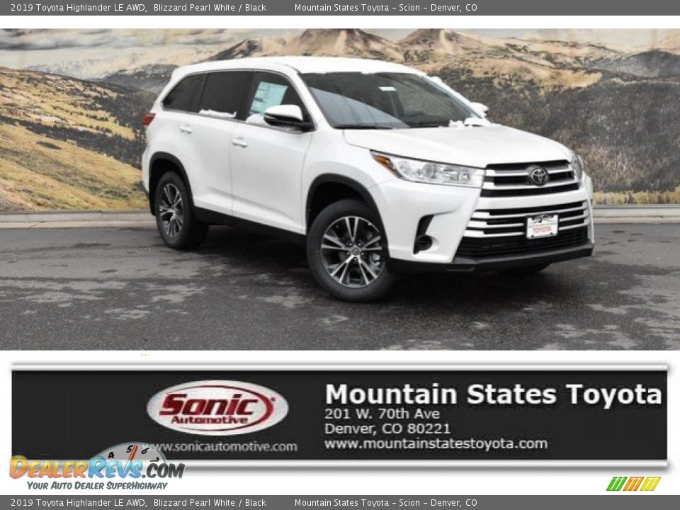 2019 Toyota Highlander LE AWD Blizzard Pearl White / Black Photo #1