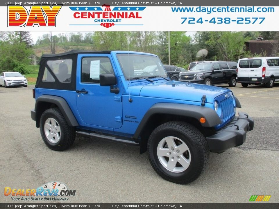 2015 Jeep Wrangler Sport 4x4 Hydro Blue Pearl / Black Photo #1