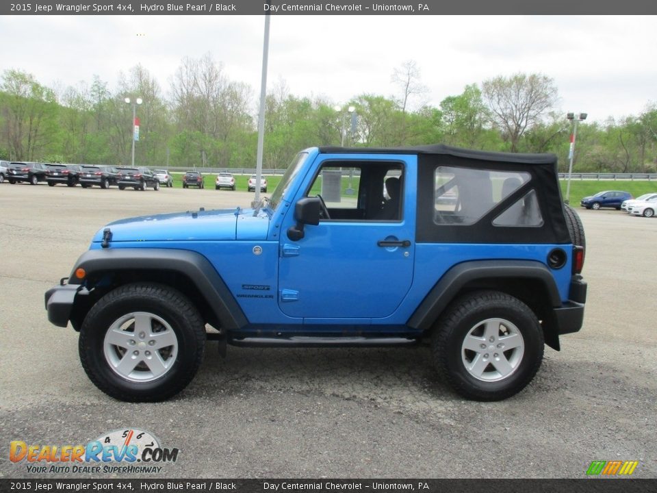 2015 Jeep Wrangler Sport 4x4 Hydro Blue Pearl / Black Photo #2