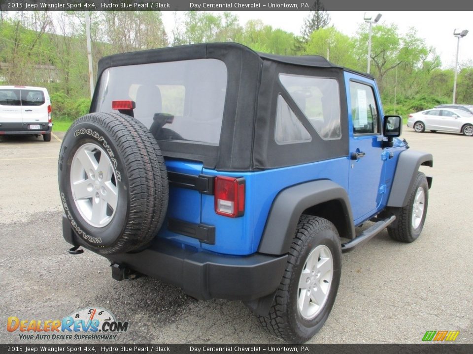 2015 Jeep Wrangler Sport 4x4 Hydro Blue Pearl / Black Photo #3