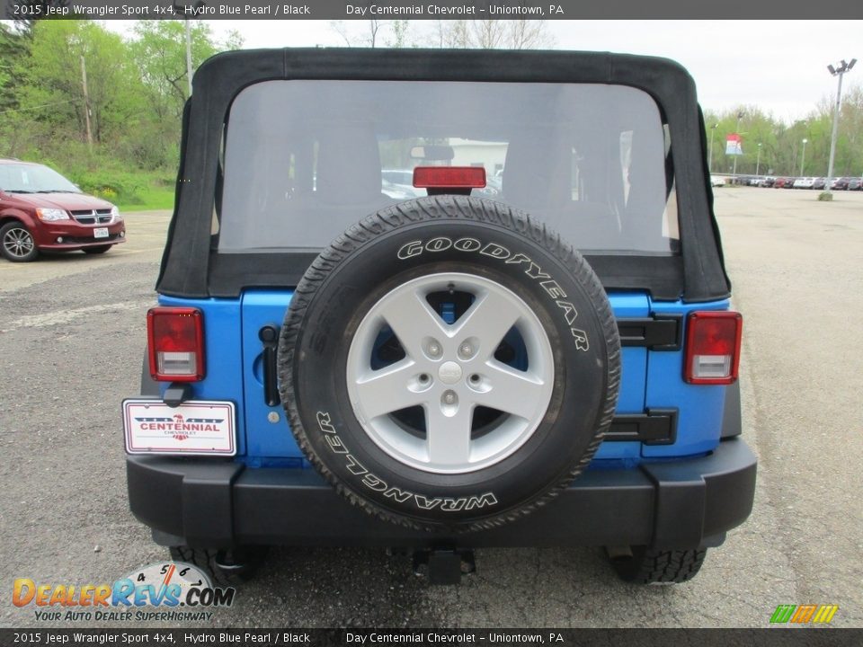 2015 Jeep Wrangler Sport 4x4 Hydro Blue Pearl / Black Photo #4
