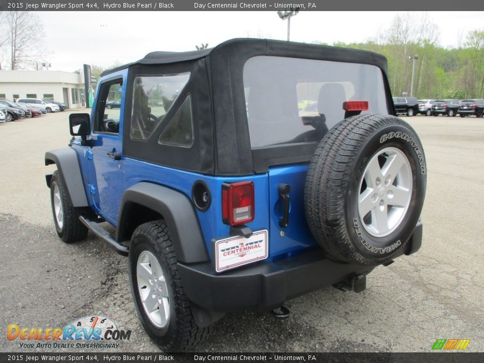 2015 Jeep Wrangler Sport 4x4 Hydro Blue Pearl / Black Photo #5