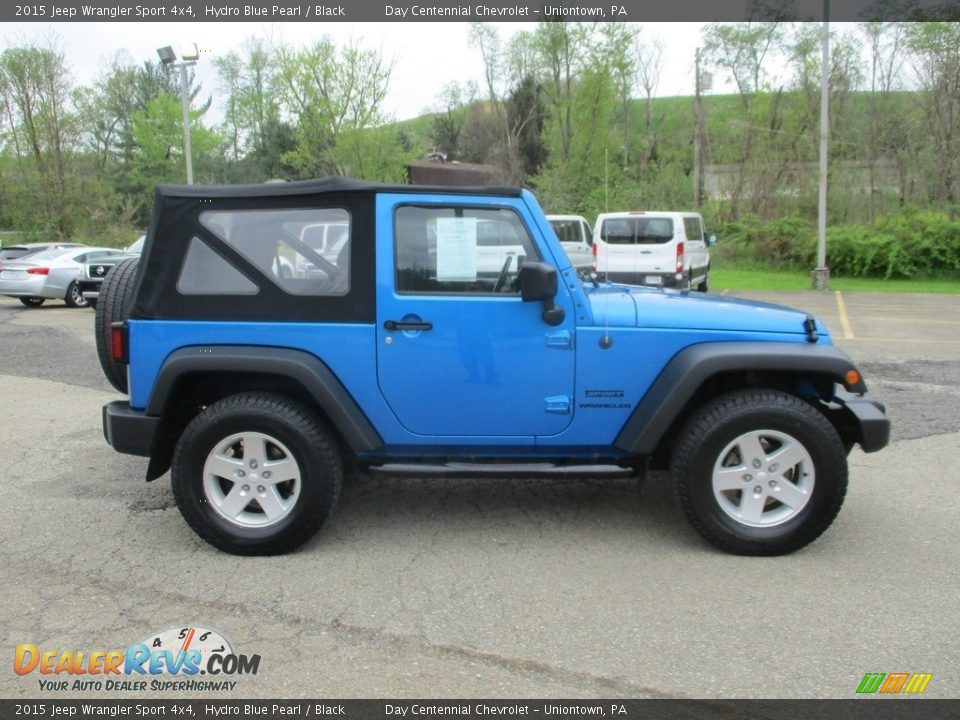 2015 Jeep Wrangler Sport 4x4 Hydro Blue Pearl / Black Photo #6