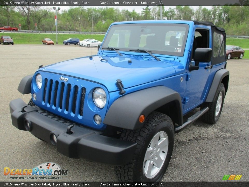 2015 Jeep Wrangler Sport 4x4 Hydro Blue Pearl / Black Photo #7