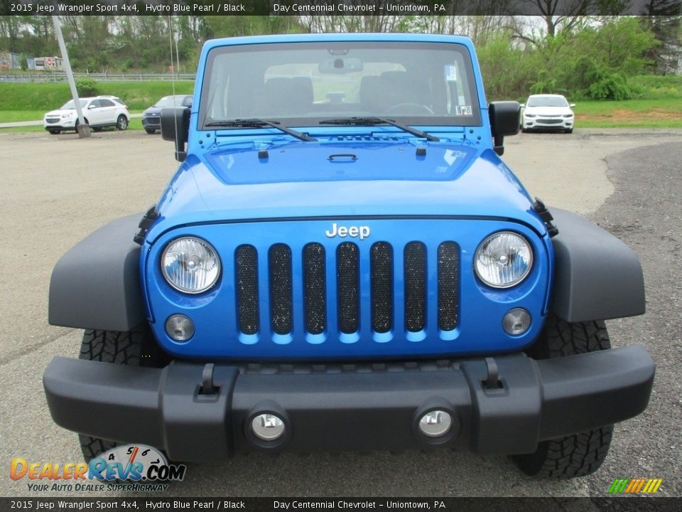 2015 Jeep Wrangler Sport 4x4 Hydro Blue Pearl / Black Photo #8