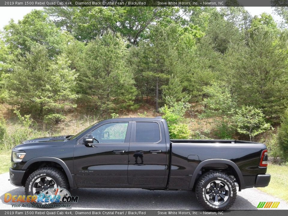 Diamond Black Crystal Pearl 2019 Ram 1500 Rebel Quad Cab 4x4 Photo #1