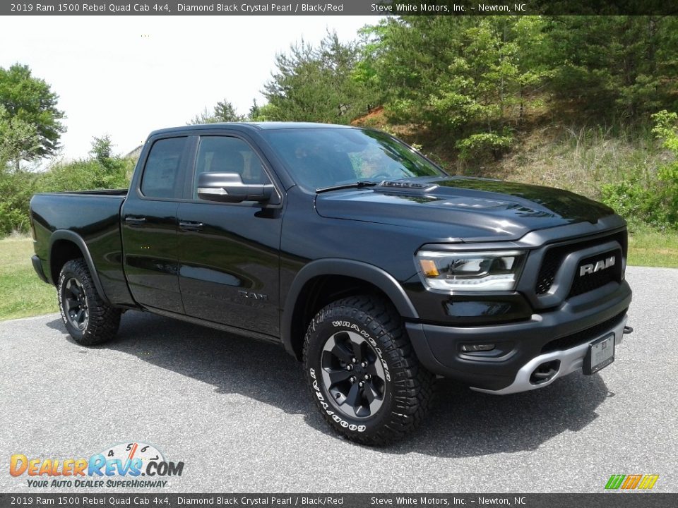 Diamond Black Crystal Pearl 2019 Ram 1500 Rebel Quad Cab 4x4 Photo #4