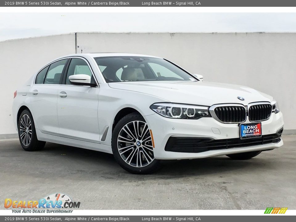 2019 BMW 5 Series 530i Sedan Alpine White / Canberra Beige/Black Photo #10