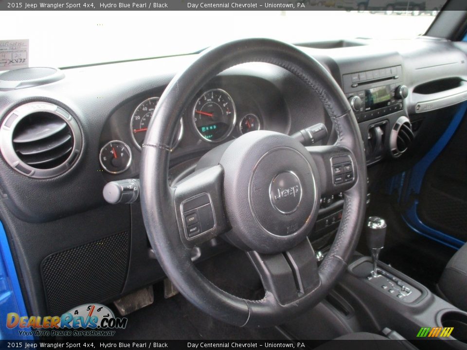 2015 Jeep Wrangler Sport 4x4 Hydro Blue Pearl / Black Photo #24
