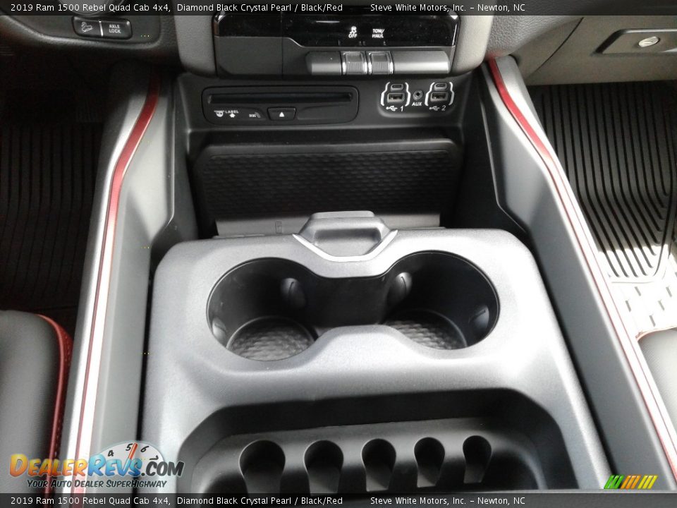 2019 Ram 1500 Rebel Quad Cab 4x4 Diamond Black Crystal Pearl / Black/Red Photo #27