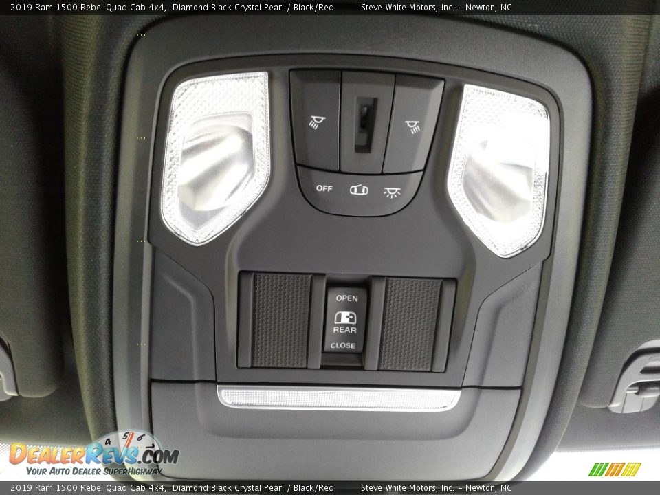 2019 Ram 1500 Rebel Quad Cab 4x4 Diamond Black Crystal Pearl / Black/Red Photo #28