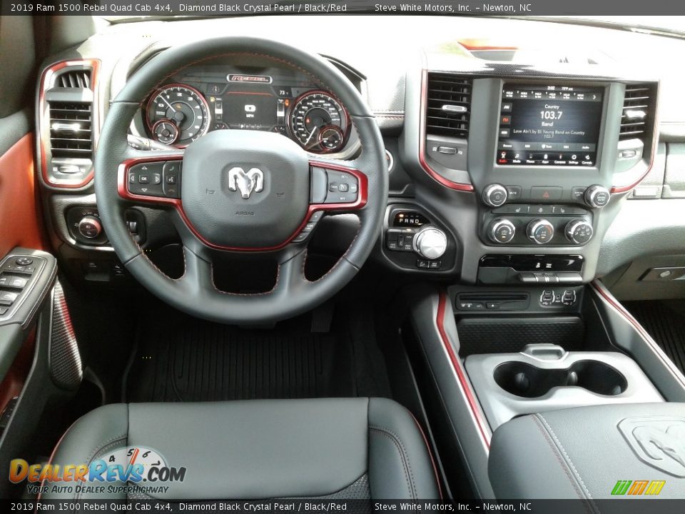 Dashboard of 2019 Ram 1500 Rebel Quad Cab 4x4 Photo #29
