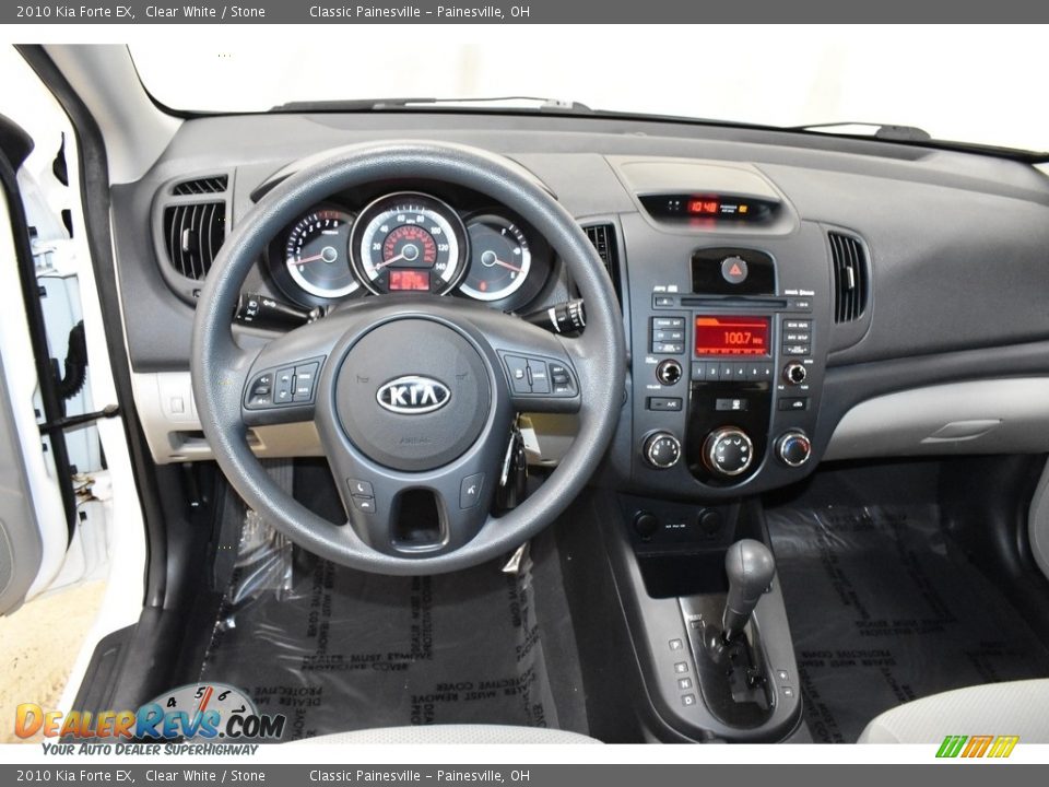 2010 Kia Forte EX Clear White / Stone Photo #11