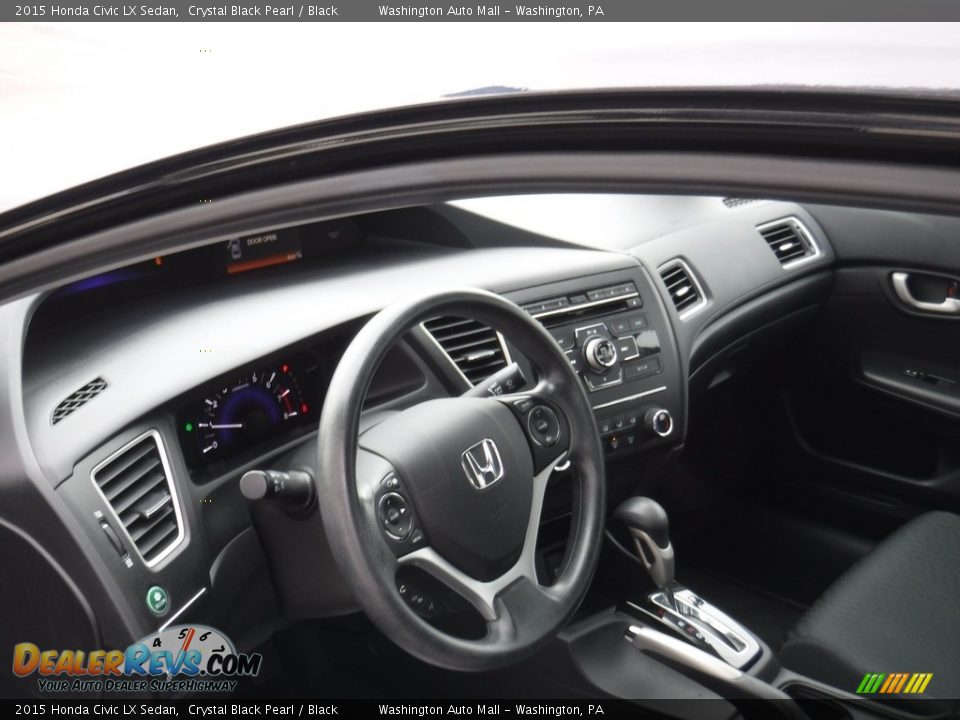 2015 Honda Civic LX Sedan Crystal Black Pearl / Black Photo #10
