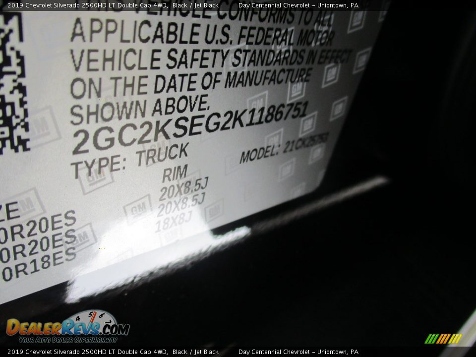 2019 Chevrolet Silverado 2500HD LT Double Cab 4WD Black / Jet Black Photo #19