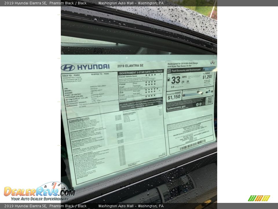 2019 Hyundai Elantra SE Phantom Black / Black Photo #16