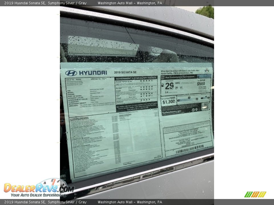 2019 Hyundai Sonata SE Symphony Silver / Gray Photo #16
