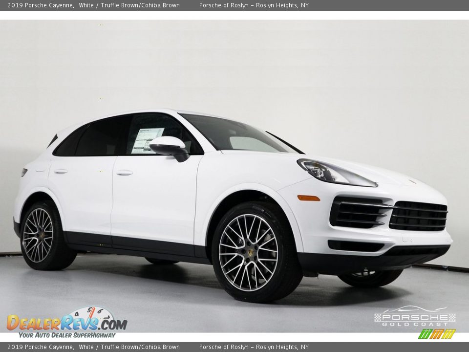 2019 Porsche Cayenne White / Truffle Brown/Cohiba Brown Photo #1