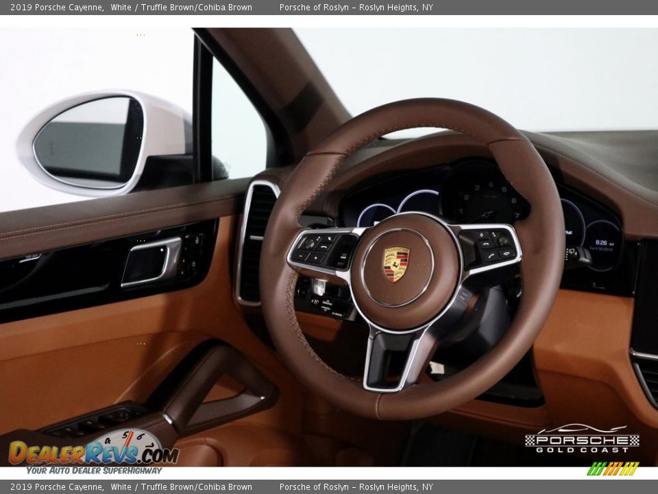 2019 Porsche Cayenne White / Truffle Brown/Cohiba Brown Photo #15