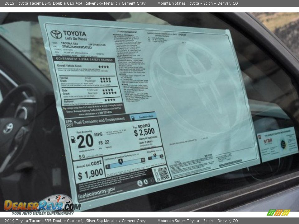 2019 Toyota Tacoma SR5 Double Cab 4x4 Silver Sky Metallic / Cement Gray Photo #10