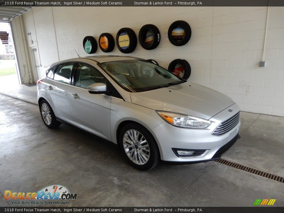 2018 Ford Focus Titanium Hatch Ingot Silver / Medium Soft Ceramic Photo #1