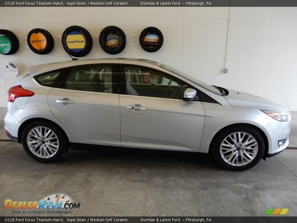 2018 Ford Focus Titanium Hatch Ingot Silver / Medium Soft Ceramic Photo #3