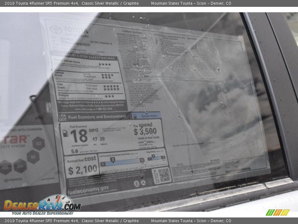 2019 Toyota 4Runner SR5 Premium 4x4 Classic Silver Metallic / Graphite Photo #12