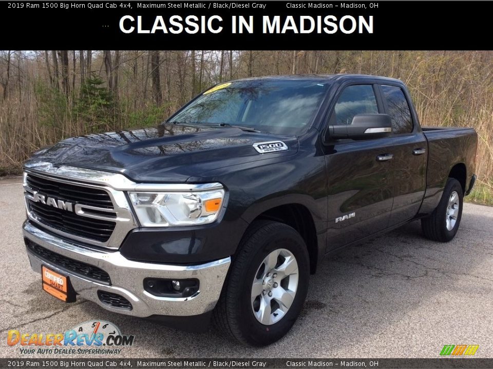 2019 Ram 1500 Big Horn Quad Cab 4x4 Maximum Steel Metallic / Black/Diesel Gray Photo #1