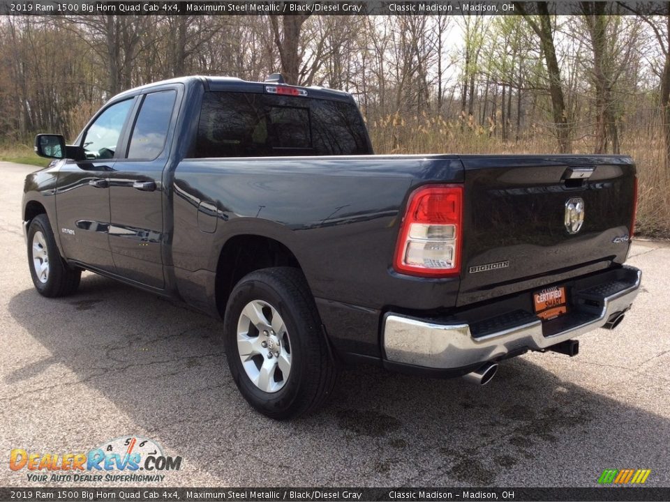 2019 Ram 1500 Big Horn Quad Cab 4x4 Maximum Steel Metallic / Black/Diesel Gray Photo #3