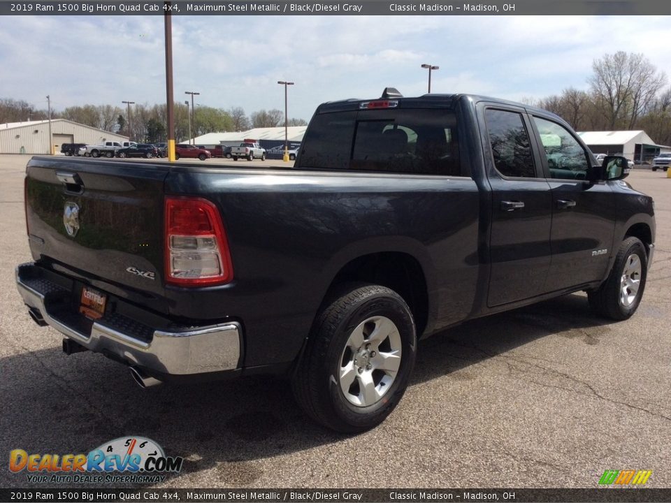 2019 Ram 1500 Big Horn Quad Cab 4x4 Maximum Steel Metallic / Black/Diesel Gray Photo #6