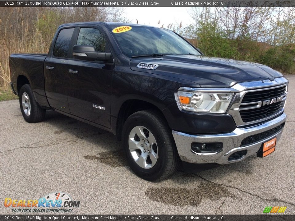 2019 Ram 1500 Big Horn Quad Cab 4x4 Maximum Steel Metallic / Black/Diesel Gray Photo #8