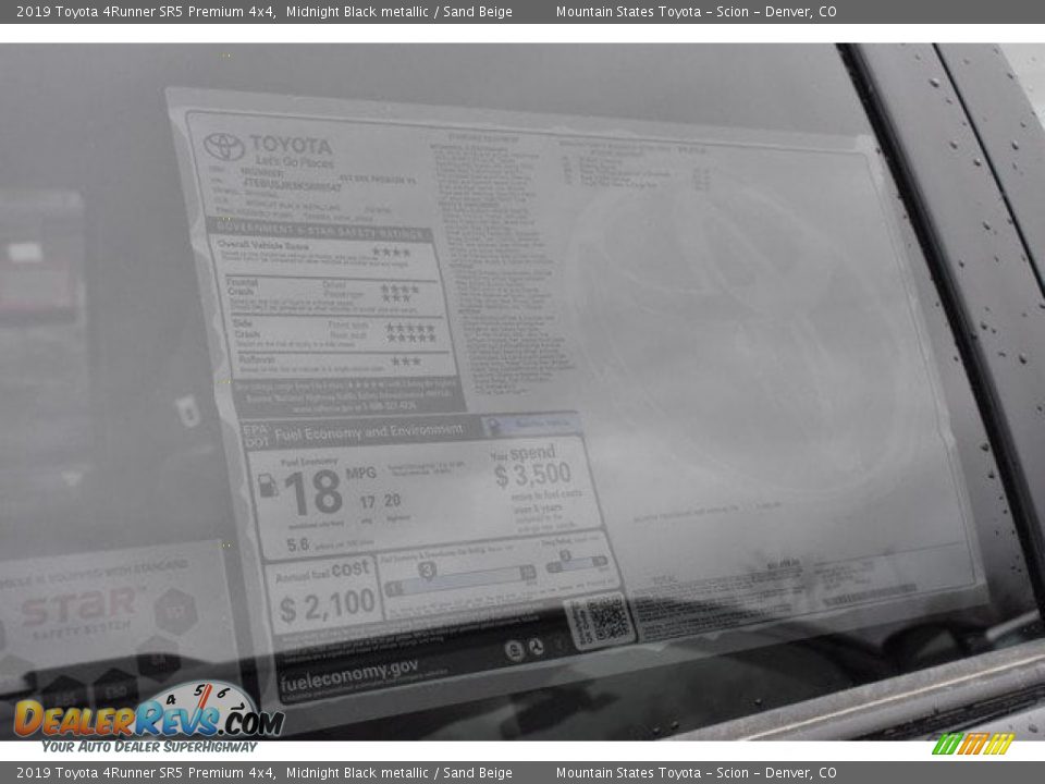 2019 Toyota 4Runner SR5 Premium 4x4 Midnight Black metallic / Sand Beige Photo #11