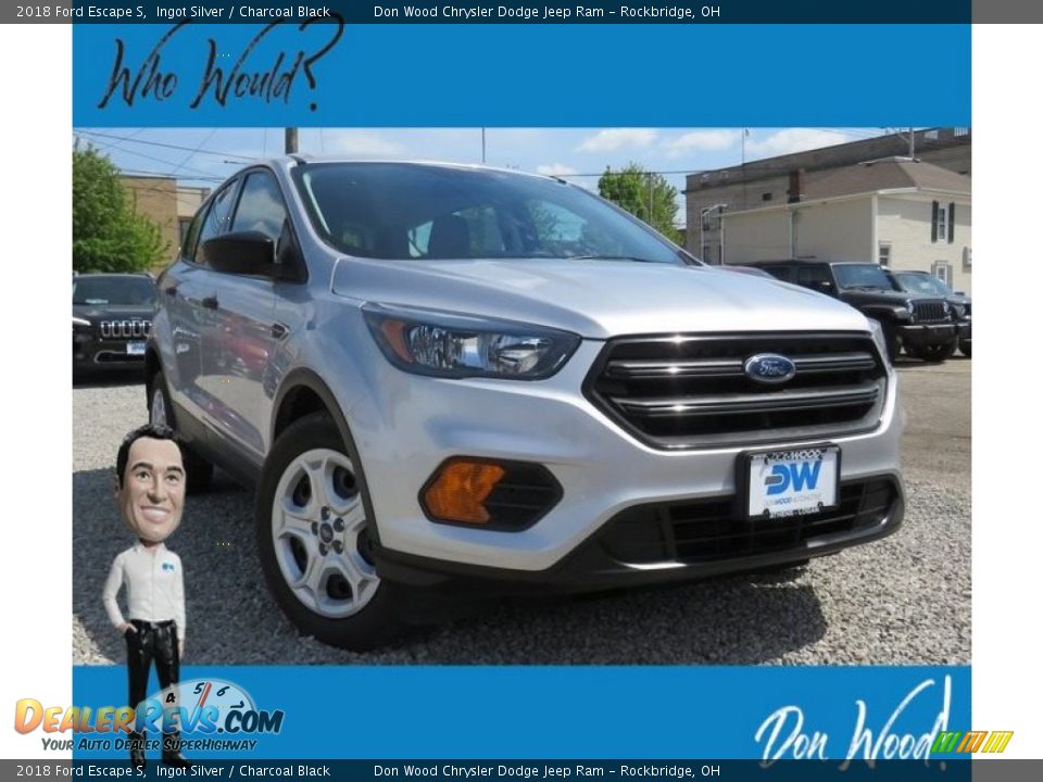 2018 Ford Escape S Ingot Silver / Charcoal Black Photo #1