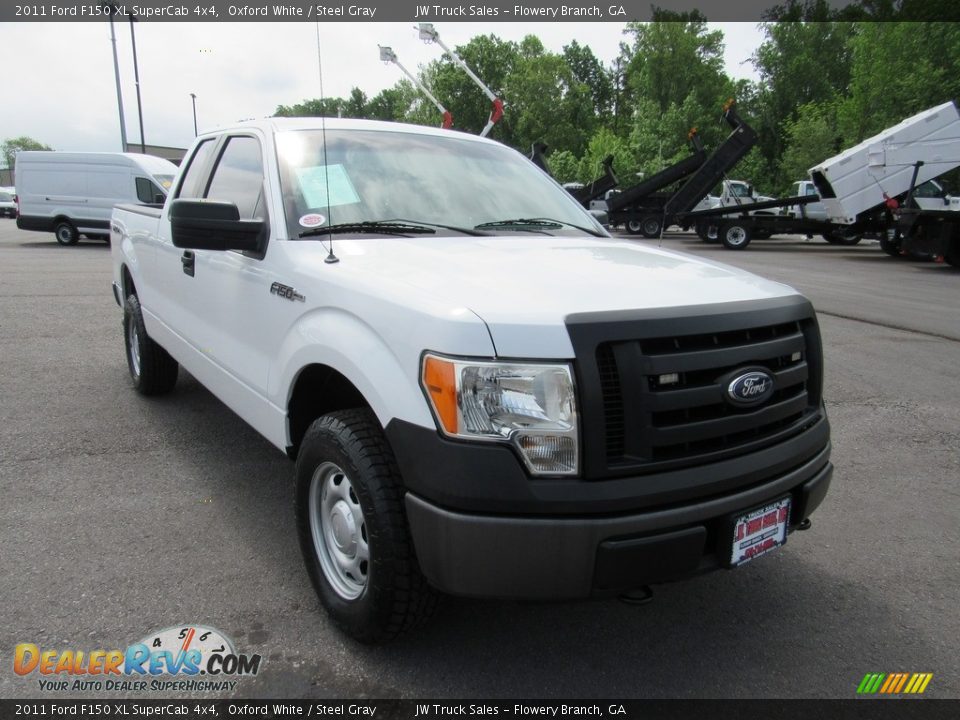 2011 Ford F150 XL SuperCab 4x4 Oxford White / Steel Gray Photo #7