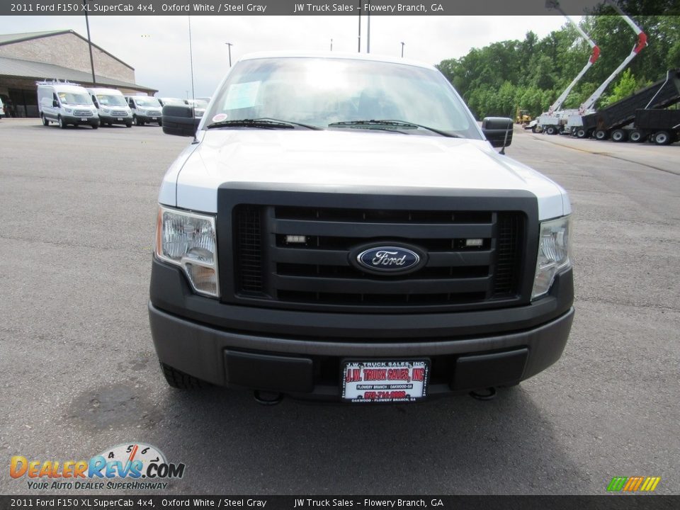 2011 Ford F150 XL SuperCab 4x4 Oxford White / Steel Gray Photo #8