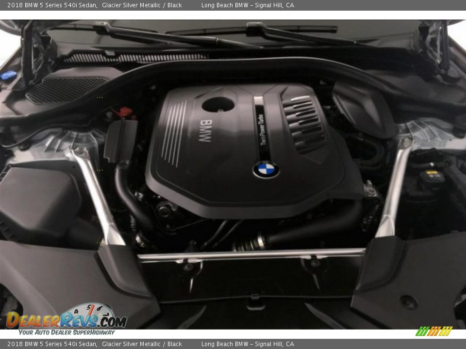 2018 BMW 5 Series 540i Sedan Glacier Silver Metallic / Black Photo #9