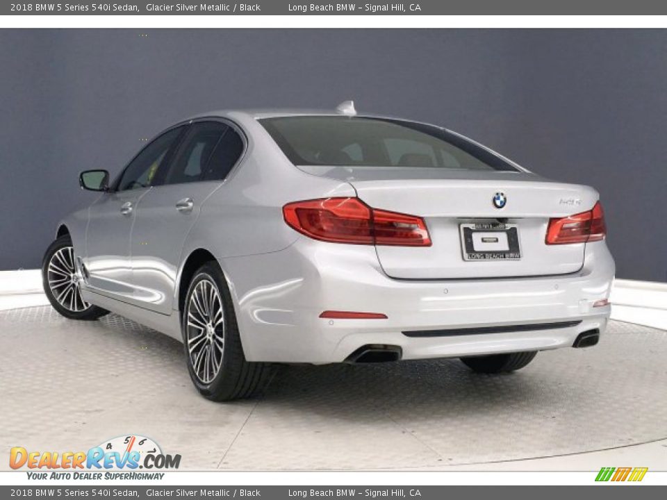 2018 BMW 5 Series 540i Sedan Glacier Silver Metallic / Black Photo #10