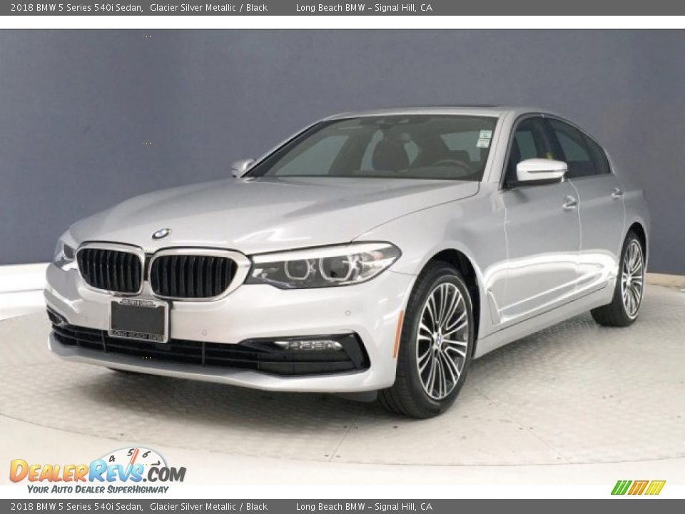 2018 BMW 5 Series 540i Sedan Glacier Silver Metallic / Black Photo #12