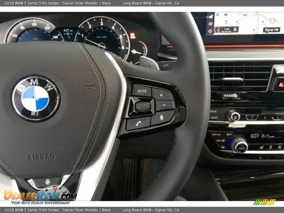 2018 BMW 5 Series 540i Sedan Glacier Silver Metallic / Black Photo #15