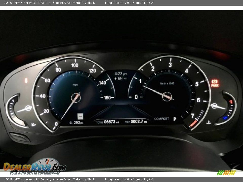 2018 BMW 5 Series 540i Sedan Glacier Silver Metallic / Black Photo #16
