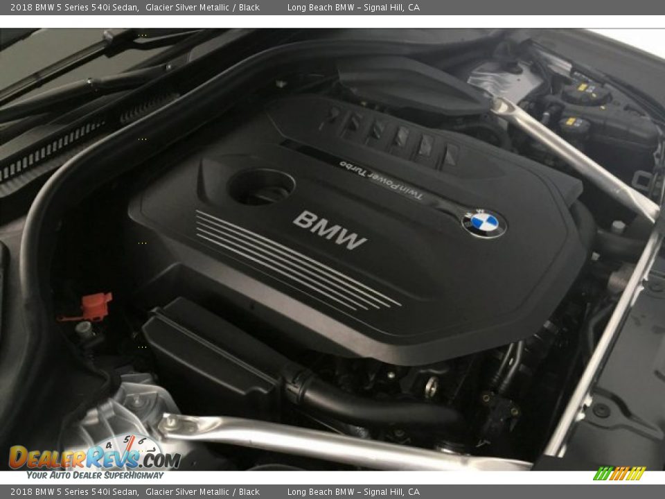 2018 BMW 5 Series 540i Sedan Glacier Silver Metallic / Black Photo #27