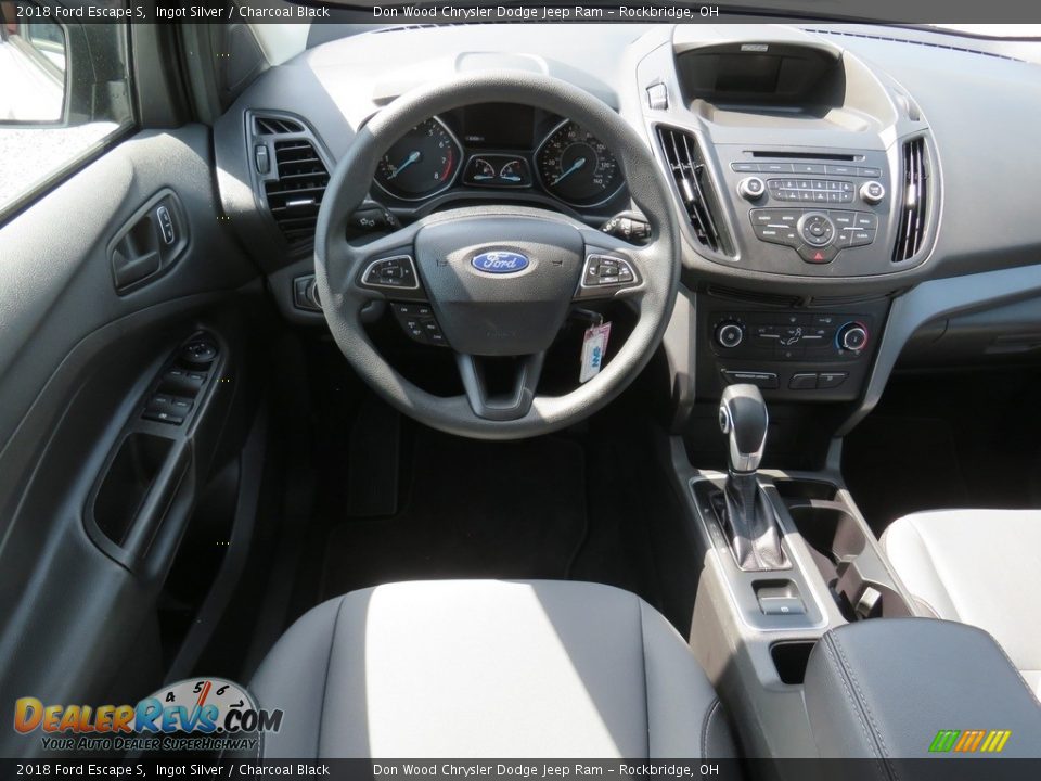 2018 Ford Escape S Ingot Silver / Charcoal Black Photo #35