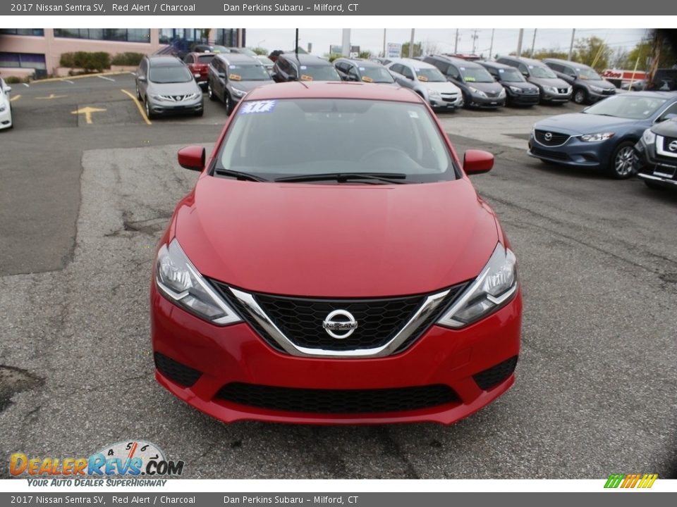 2017 Nissan Sentra SV Red Alert / Charcoal Photo #2
