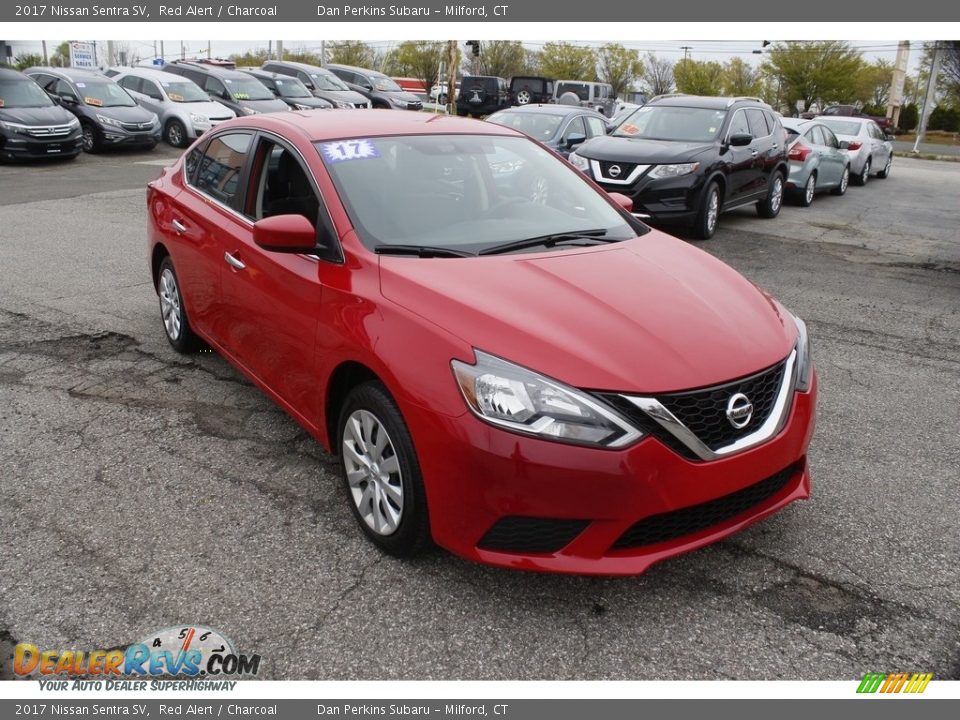 2017 Nissan Sentra SV Red Alert / Charcoal Photo #3