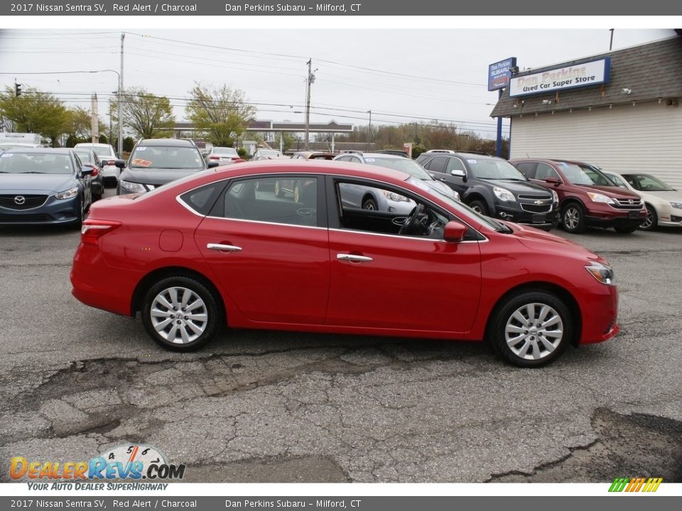 2017 Nissan Sentra SV Red Alert / Charcoal Photo #4